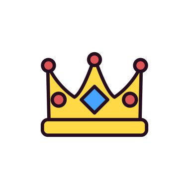 taç simgesi tasarımı, oyun kültürü sembolü ve premium vektörü