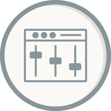 Beyaz arkaplanda vektör eşitleyici simgesi.