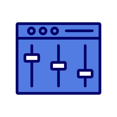 Beyaz arkaplanda vektör eşitleyici simgesi.