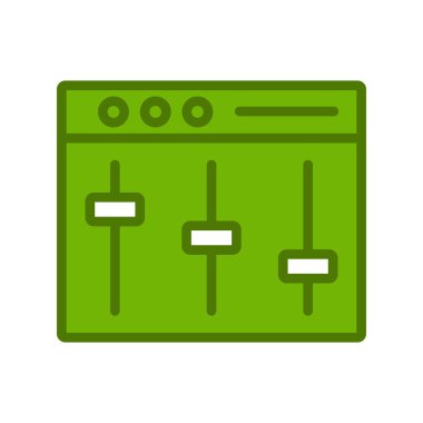 Beyaz arkaplanda vektör eşitleyici simgesi.