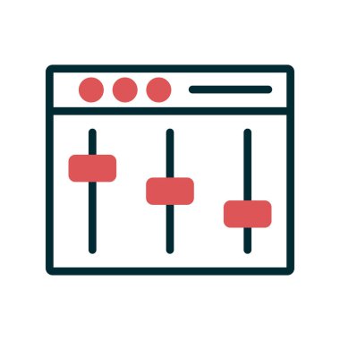Beyaz arkaplanda vektör eşitleyici simgesi.