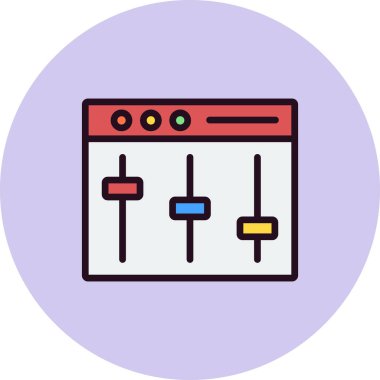 Beyaz arkaplanda vektör eşitleyici simgesi.