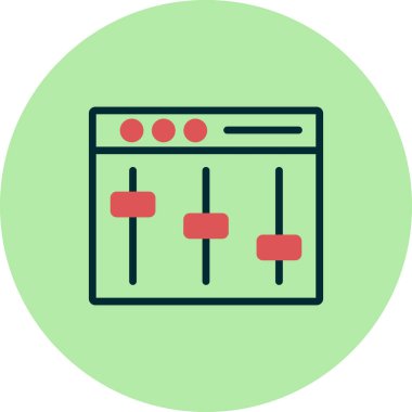 Beyaz arkaplanda vektör eşitleyici simgesi.