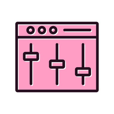 Beyaz arkaplanda vektör eşitleyici simgesi.