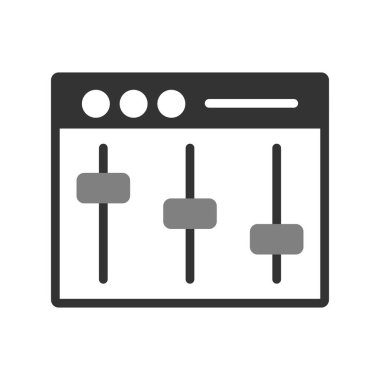 Beyaz arkaplanda vektör eşitleyici simgesi.