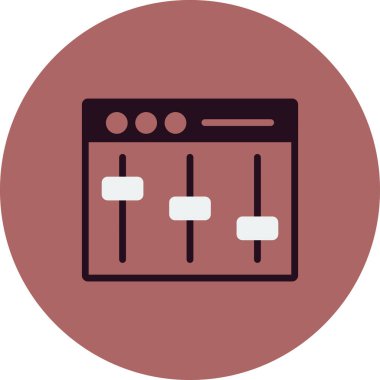 Beyaz arkaplanda vektör eşitleyici simgesi.