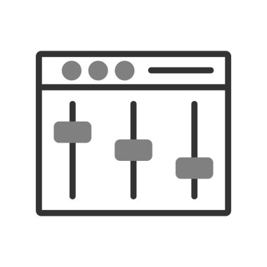 Beyaz arkaplanda vektör eşitleyici simgesi.