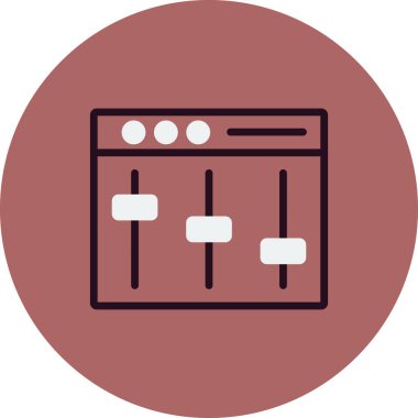 Beyaz arkaplanda vektör eşitleyici simgesi.