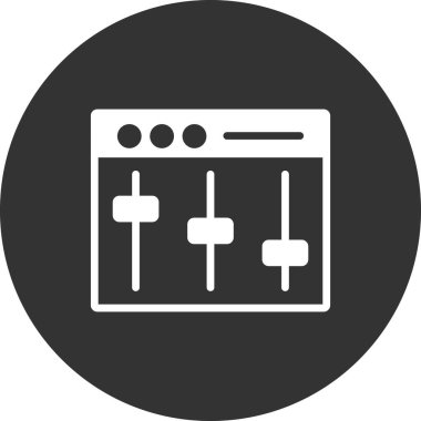 Beyaz arkaplanda vektör eşitleyici simgesi.