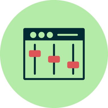 Beyaz arkaplanda vektör eşitleyici simgesi.