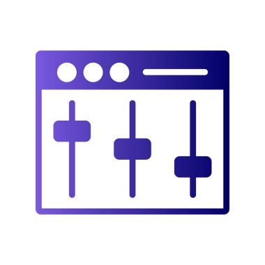 Beyaz arkaplanda vektör eşitleyici simgesi.