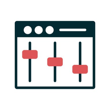 Beyaz arkaplanda vektör eşitleyici simgesi.