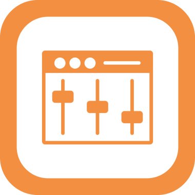 Beyaz arkaplanda vektör eşitleyici simgesi.