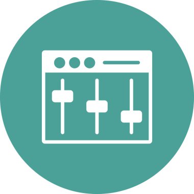 Beyaz arkaplanda vektör eşitleyici simgesi.