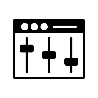 Beyaz arkaplanda vektör eşitleyici simgesi.