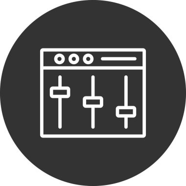 Beyaz arkaplanda vektör eşitleyici simgesi.