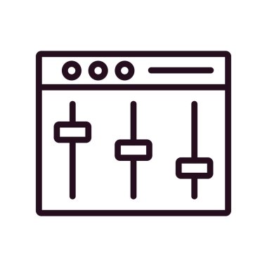 Beyaz arkaplanda vektör eşitleyici simgesi.