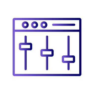 Beyaz arkaplanda vektör eşitleyici simgesi.