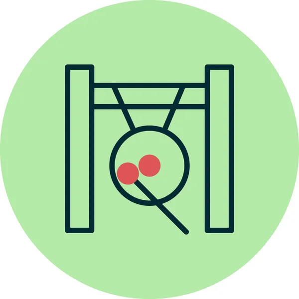 Gong Icon Vector Illustration — Stok Vektör