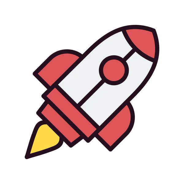 Rocket Vector Thin Line Icon — Stock Vector