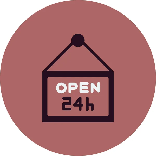 ベクトルセールアイコンイラスト オープンショップ24時間 — ストックベクタ