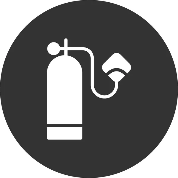 Tanque Oxígeno Icono Web Ilustración Simple — Vector de stock