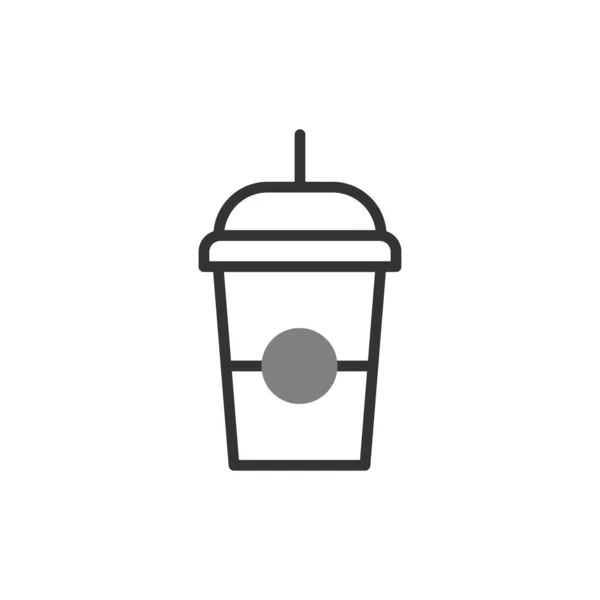 Coffee Cup Vector Line Icon — Stock Vector