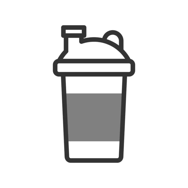 Protein Shaker Icon Outline Illustration Shaker Bucket Vector Icons Web — Vetor de Stock
