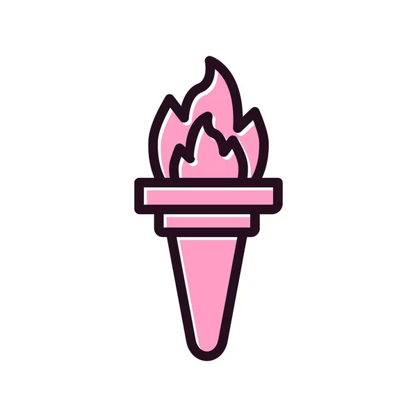 Torch Icon Simple Vector Illustration — Stok Vektör