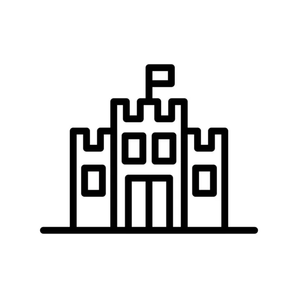 Zamek Płaski Ikona Wektor Ilustracja — Wektor stockowy