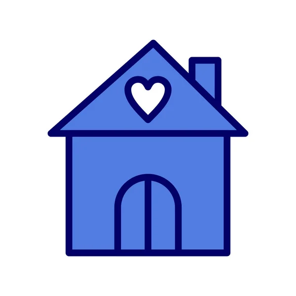 Huis Vector Dunne Lijn Pictogram — Stockvector