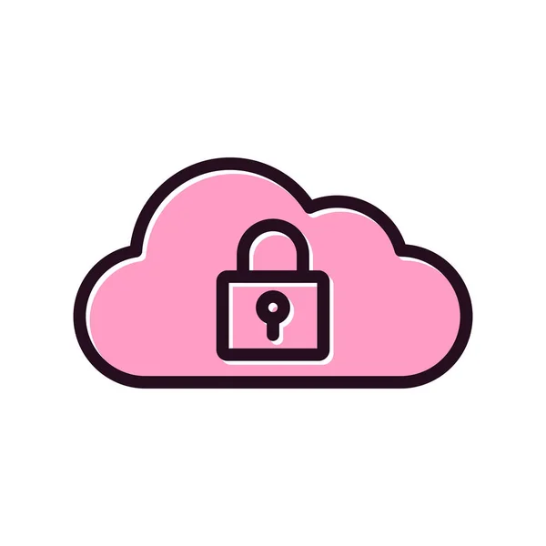 Cloud Computing Security Icon Vector Illustration — Stock vektor