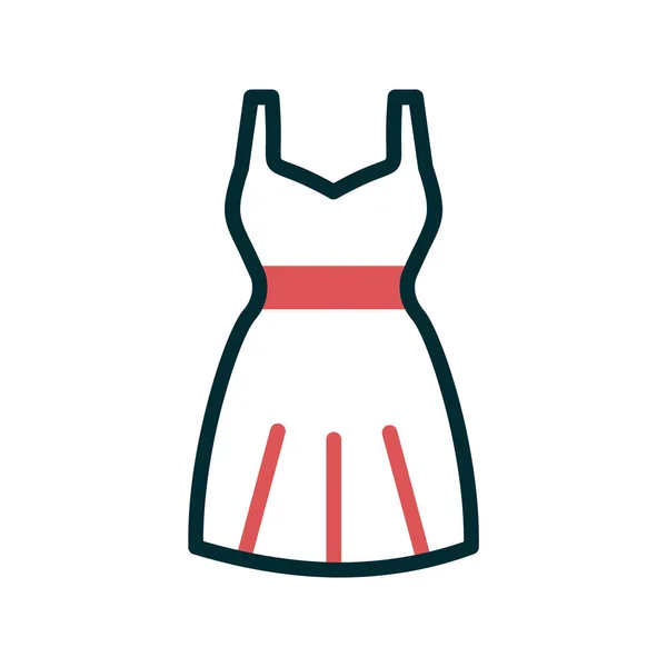 Kadın Elbise Web Simgesi Vektör Illüstrasyonu — Stok Vektör