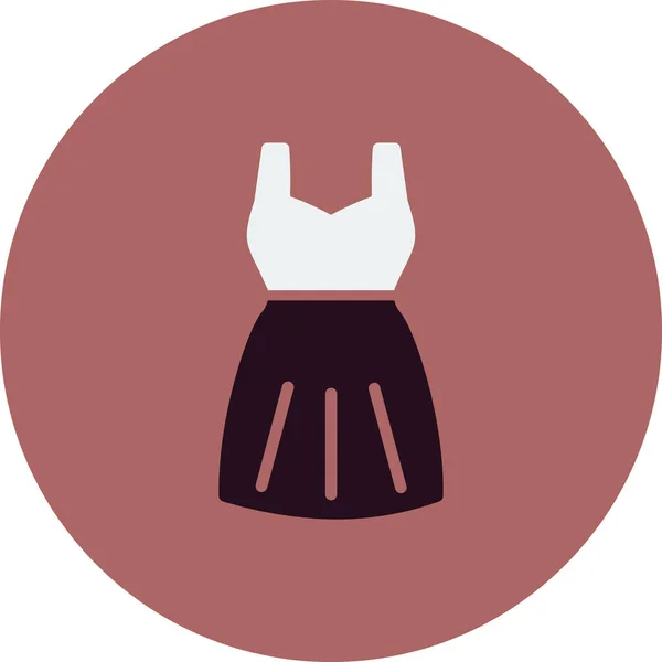 Female Dress Web Icon Vector Illustration — Vettoriale Stock