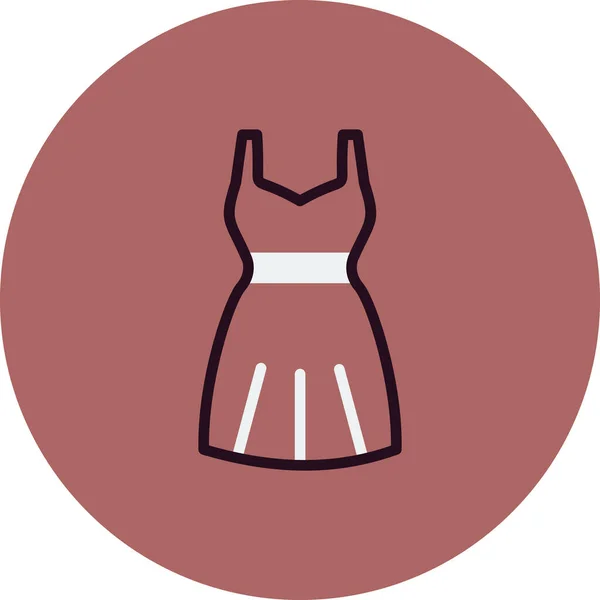 Female Dress Web Icon Vector Illustration — Vettoriale Stock