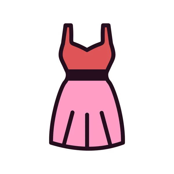 Feminino Vestido Web Ícone Vetor Ilustração —  Vetores de Stock