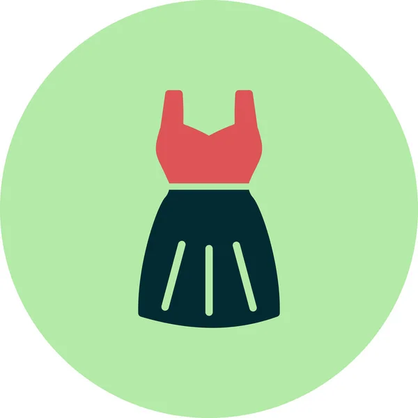 Kadın Elbise Web Simgesi Vektör Illüstrasyonu — Stok Vektör