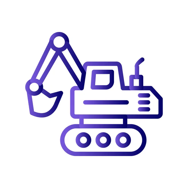 Excavator Vector Icon Modern Line Style — Image vectorielle