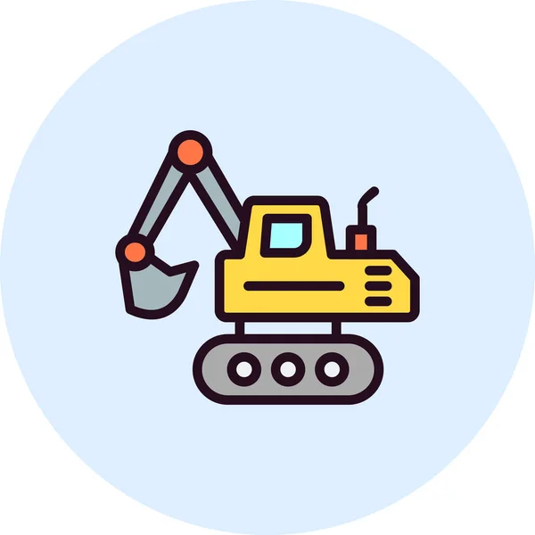 Excavator Vector Icon Modern Line Style — Image vectorielle