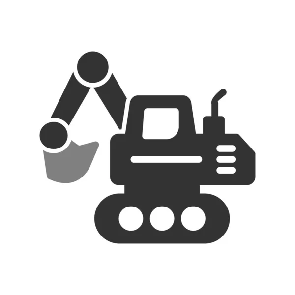 Excavator Vector Icon Modern Line Style — Stockvektor