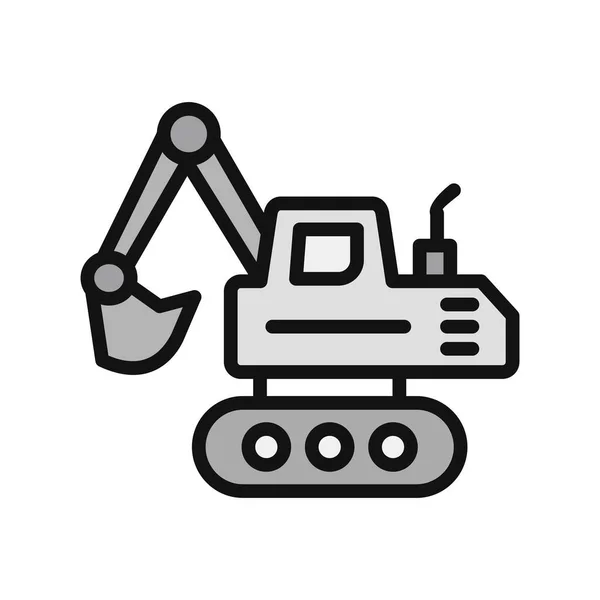 Excavator Vector Icon Modern Line Style — Stock Vector