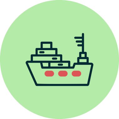 kargo gemisi simgesi vektör çizimi