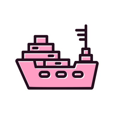 kargo gemisi simgesi vektör çizimi