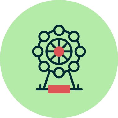 Dönme dolap vektör resimleme tasarımı