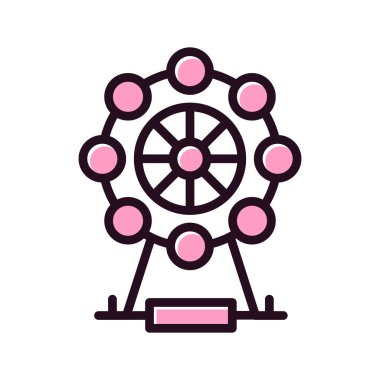 Dönme dolap vektör resimleme tasarımı