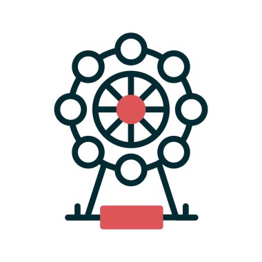 Dönme dolap vektör resimleme tasarımı