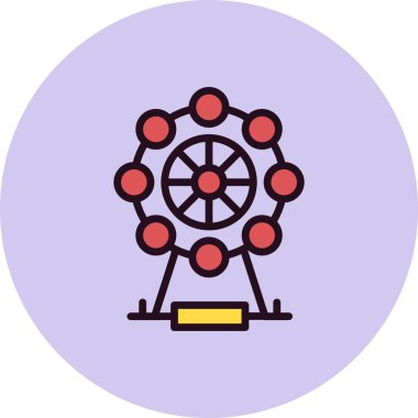 Dönme dolap vektör resimleme tasarımı