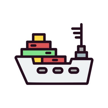 kargo gemisi simgesi vektör çizimi