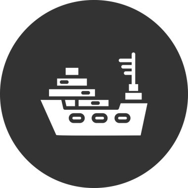 kargo gemisi simgesi vektör çizimi