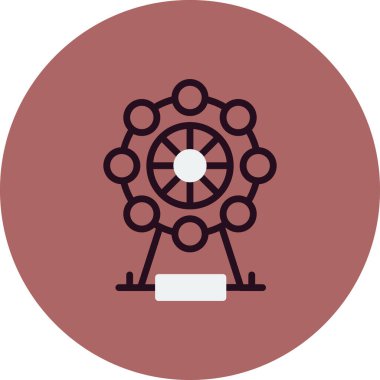 Dönme dolap vektör resimleme tasarımı